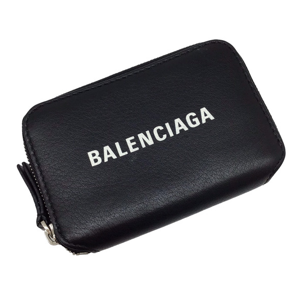 Balenciaga Handbags - BALENCIAGA Coin Wallet Case Black Leather Zippy